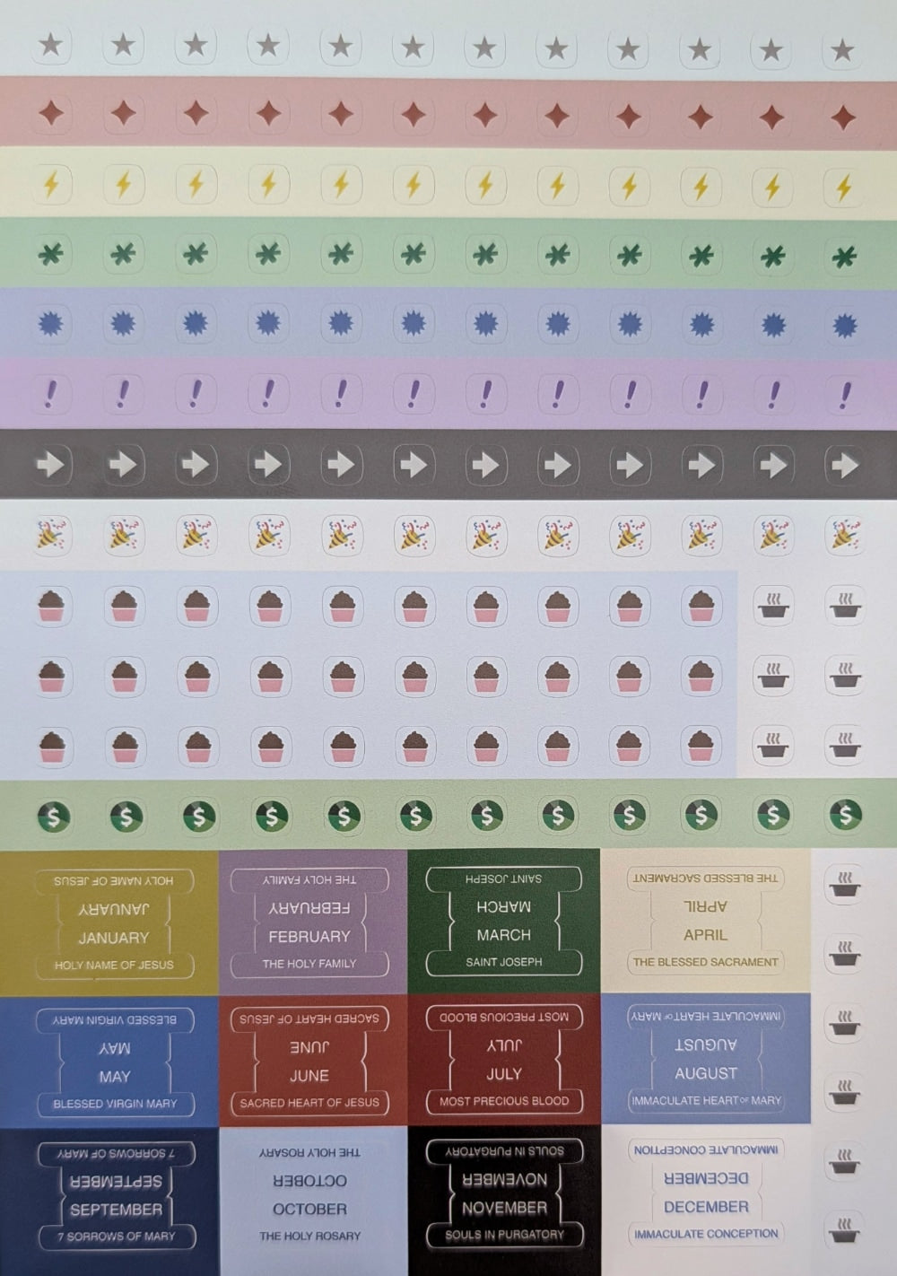 Catholic Planner Stickers